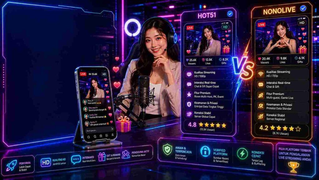 Hot51 vs Nonolive: Perbandingan Fitur, Pengalaman, dan Kelebihannya
